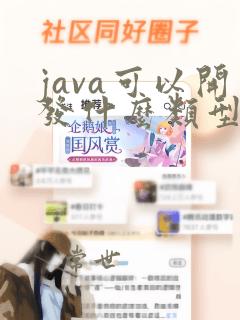 java可以开发什么类型的程序