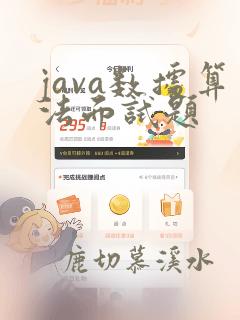 java数据算法面试题
