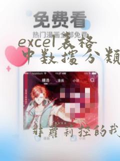 excel表格中数据分类汇总