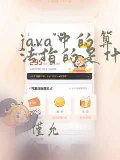 java中的算法指的是什么
