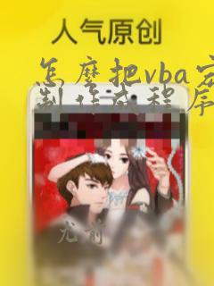 怎么把vba宏制作成程序插件