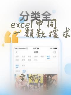 excel中同一类数据求和