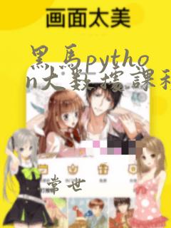 黑马python大数据课程