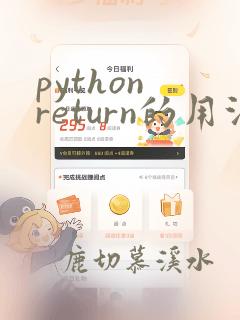 python return的用法
