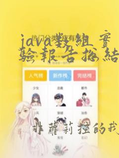 java数组实验报告总结