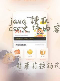 java 读取csv文件内容