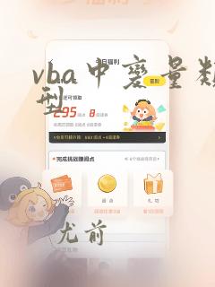 vba中变量类型