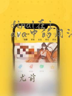 final在java中的用法