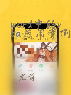 word中的vba应用实例