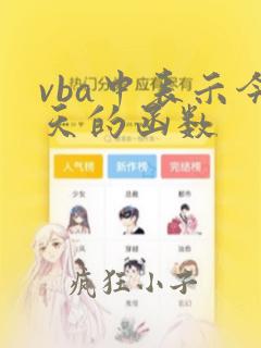 vba中表示今天的函数