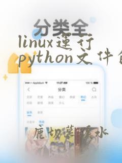 linux运行python文件的命令