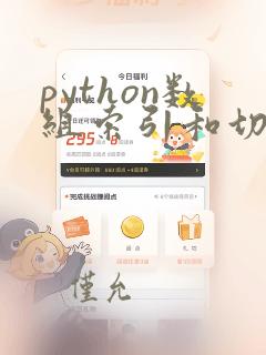 python数组索引和切片