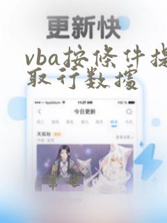 vba按条件提取行数据