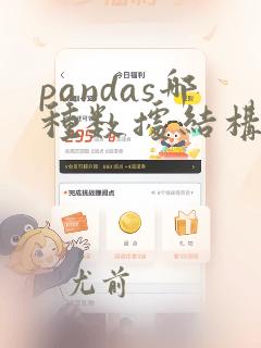 pandas哪种数据结构相当于一张excel