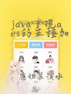 java实现aes的五种加密模式