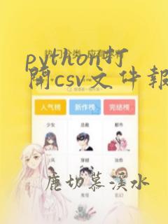 python打开csv文件报错