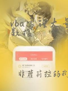 vba处理大量数据