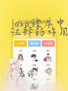 java程序中注释的作用