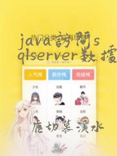 java访问sqlserver数据库