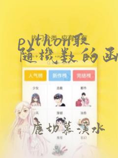 python取随机数的函数