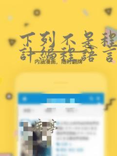 下列不是程序设计编程语言的是