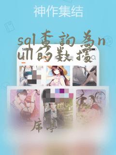 sql查询为null的数据