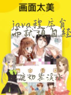 java程序员面试项目经验
