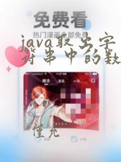 java取出字符串中的数字