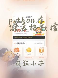 python存储表格数据