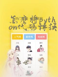 怎么将python代码转换成软件