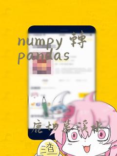 numpy 转pandas