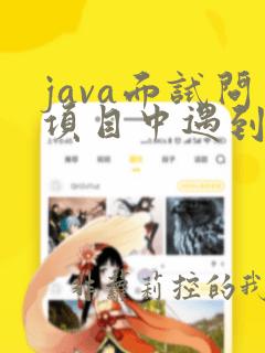 java面试问项目中遇到的困难