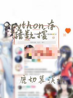 python存储数据