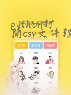 python打开csv文件报错