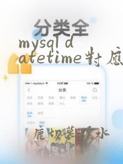 mysql datetime对应java类型