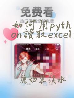 如何用python读取excel文件