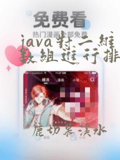 java对二维数组进行排序