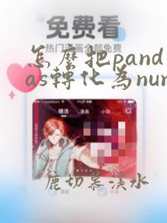怎么把pandas转化为numpy