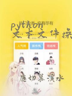 python 文本文件操作