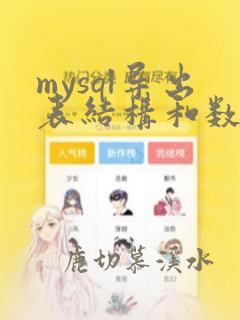 mysql导出表结构和数据