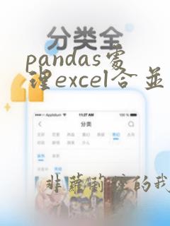 pandas处理excel合并单元格