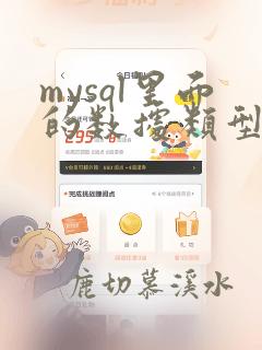 mysql里面的数据类型
