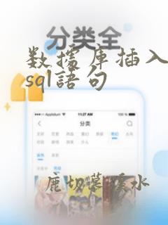 数据库插入数据sql语句