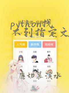python找不到指定文件