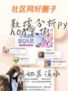 数据分析python实例