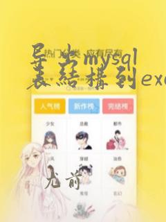 导出mysql表结构到excel