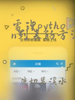 处理python列表的方法