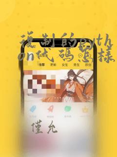 复制的python代码怎样运行