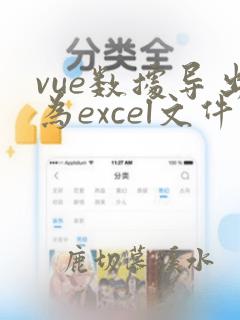 vue数据导出为excel文件
