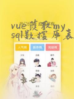 vue获取mysql数据库表